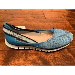 Cole Haan Zero Grand Blue Snakeskin Slip On Sneakers Shoes Flats, Size 9 (US)